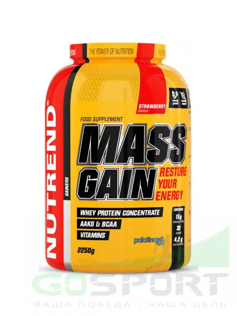 Гейнер NUTREND MASS GAIN 2250 г, Клубника