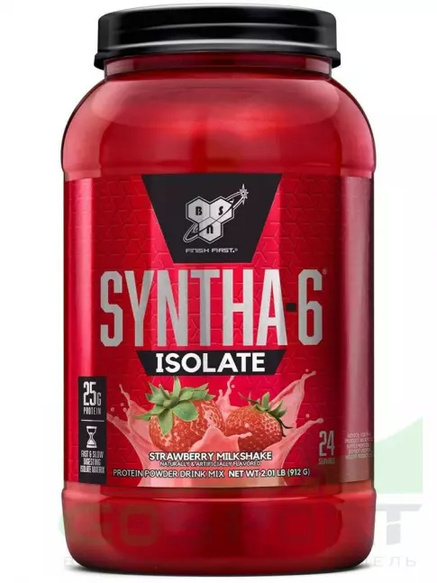 Изолят протеина BSN SYNTHA-6 ISOLATE 912 г / 2.01 LB, Молочный коктейль с клубникой