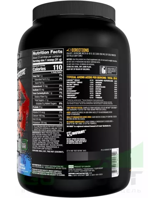 Изолят протеина Mutant Iso Surge 727 г, Ванильное мороженое Изолят протеина Mutant Iso Surge 727 г, Ванильное мороженое