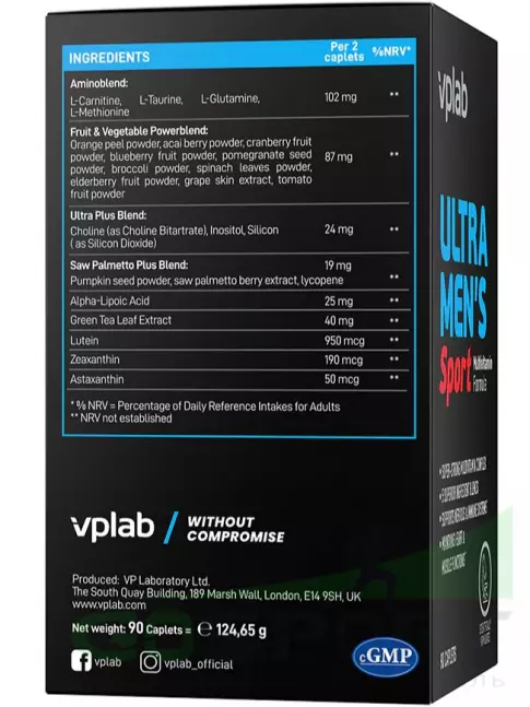 Витамины для мужчин VP Laboratory ULTRA MEN'S SPORT 90 каплет