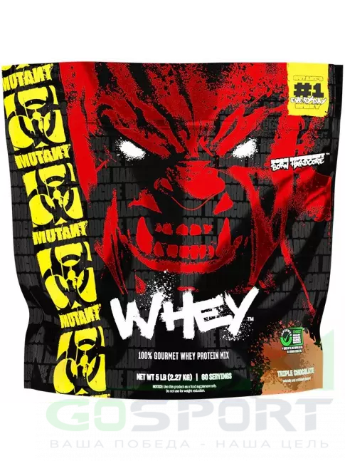 Сывороточный протеин Mutant Whey 2270 г, Тройной шоколад Сывороточный протеин Mutant Whey 2270 г, Тройной шоколад