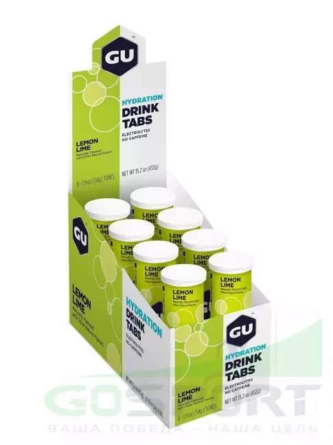Изотоник GU Energy Labs GU HYDRATION DRINK TABS 8 x 12 таб, Лимон-Лайм Изотоник GU Energy Labs GU HYDRATION DRINK TABS 8 x 12 таб, Лимон-Лайм