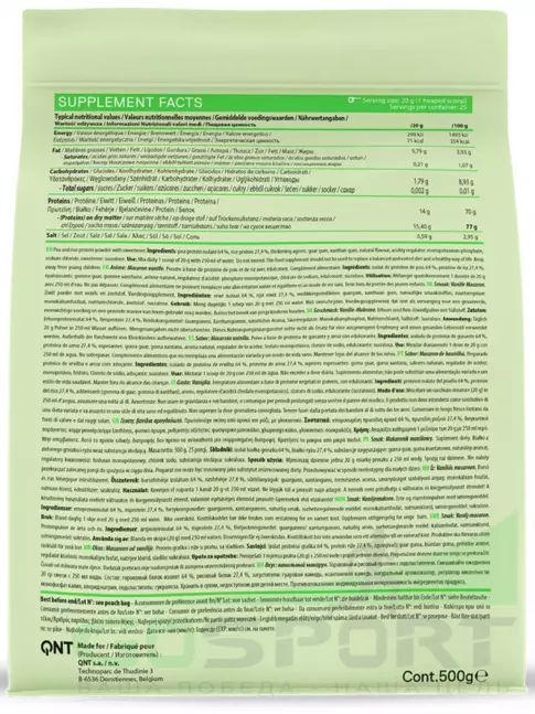 Протеин для веганов QNT Vegan Protein Zero Sugar 500 г, Ваниль - Макарун Протеин для веганов QNT Vegan Protein Zero Sugar 500 г, Ваниль - Макарун