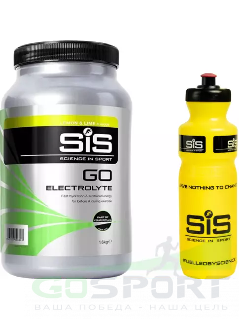 Изотоник SCIENCE IN SPORT (SiS) GO Electrolyte + Бутылочка желтая Лимон-лайм №5 Изотоник SCIENCE IN SPORT (SiS) GO Electrolyte + Бутылочка желтая Лимон-лайм №5