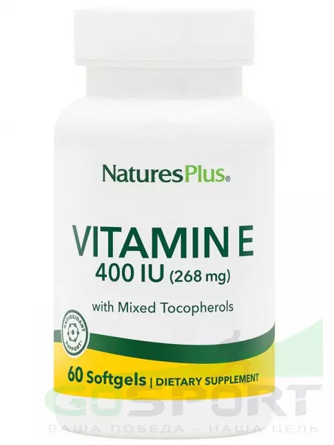 Витамин E NaturesPlus VITAMIN E MIXED TOCOPHEROL 400IU 60 гелевых капсул Витамин E NaturesPlus VITAMIN E MIXED TOCOPHEROL 400IU 60 гелевых капсул