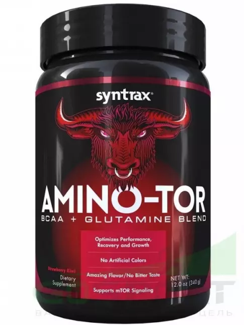 BCAA SYNTRAX Amino-TOR BCAA + Glutamine Bland 340 г, Клубника-киви BCAA SYNTRAX Amino-TOR BCAA + Glutamine Bland 340 г, Клубника-киви