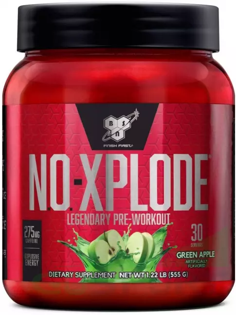 Предтреник в порошке BSN NO-XPLODE 3.0 New 555 г, Зеленое яблоко
