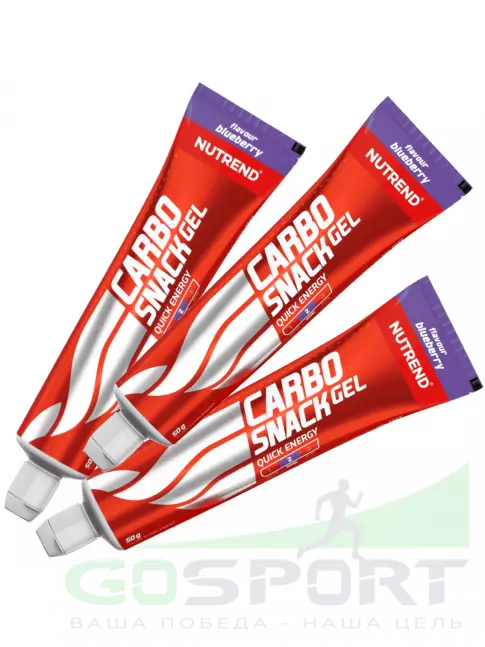 Гель питьевой NUTREND Carbosnack туба 3 шт x 50 г, Черника Гель питьевой NUTREND Carbosnack туба 3 шт x 50 г, Черника