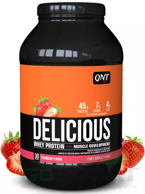 Комплексный протеин QNT DELICIOUS WHEY PROTEIN POWDER 908 г, Клубника Комплексный протеин QNT DELICIOUS WHEY PROTEIN POWDER 908 г, Клубника