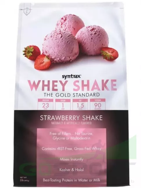 Сывороточный протеин SYNTRAX Whey Shake 907 г, Клубничный коктейль Сывороточный протеин SYNTRAX Whey Shake 907 г, Клубничный коктейль