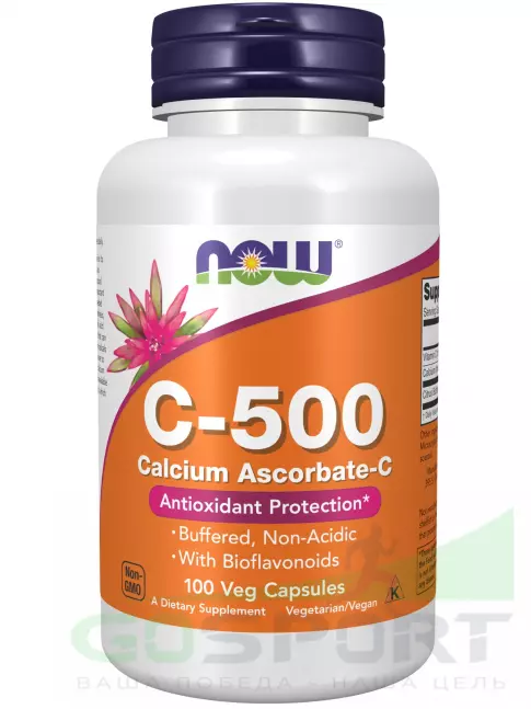 Витамин C NOW Foods C-500 Calcium Ascorbate-C 100 веган капсул