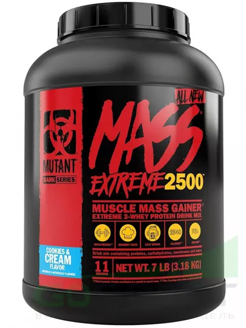 Гейнер Mutant Mass xXxtreme 2500 3180 г, Печенье и крем Гейнер Mutant Mass xXxtreme 2500 3180 г, Печенье и крем