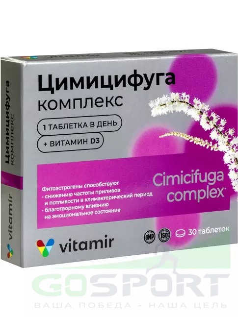 Антиоксиданты ВИТАМИР Цимицифуга 30 таблеток Антиоксиданты ВИТАМИР Цимицифуга 30 таблеток