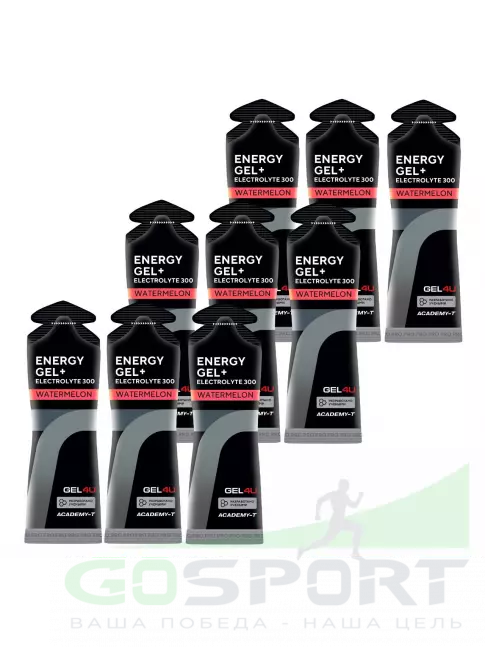 Гель питьевой GEL4U Energy GEL + Electrolyte 300 9 x 60 г, Арбуз