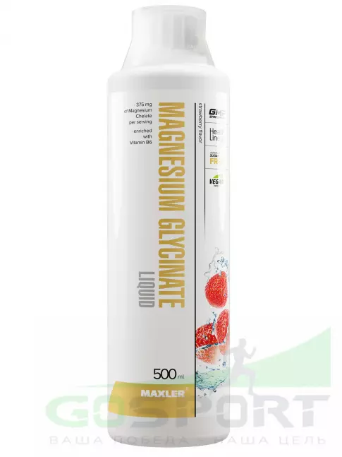 Магний MAXLER Magnesium Glycinate Liquid 500 мл, Клубника Магний MAXLER Magnesium Glycinate Liquid 500 мл, Клубника