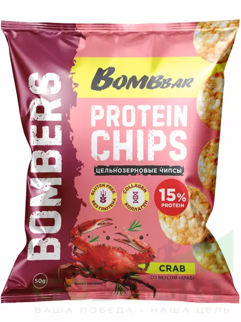 Чипсы BombBar Protein Chips 9 x 50 г, Микс Чипсы BombBar Protein Chips 9 x 50 г, Микс