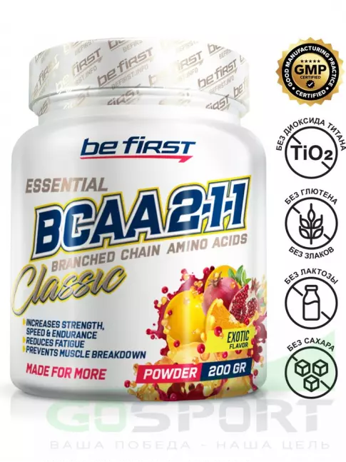 BCAA Be First BCAA Classic Powder 2:1:1 200 г, Экзотик BCAA Be First BCAA Classic Powder 2:1:1 200 г, Экзотик
