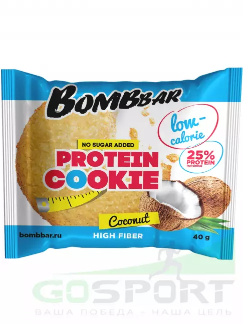 Протеиновый батончик BombBar Protein cookie 4 x 40 г, Кокос Протеиновый батончик BombBar Protein cookie 4 x 40 г, Кокос