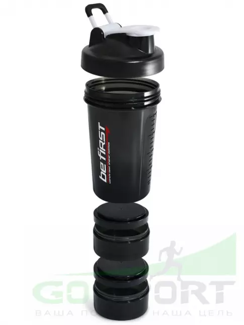 Шейкер 500 мл Be First 3-в-1 TS 1386-T-black 550 мл, Черный Шейкер 500 мл Be First 3-в-1 TS 1386-T-black 550 мл, Черный