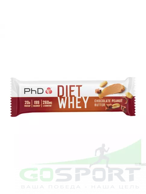 Протеиновый батончик PhD Nutrition Diet Whey Bar 63 г, Шоколад-Арахисовое масло Протеиновый батончик PhD Nutrition Diet Whey Bar 63 г, Шоколад-Арахисовое масло
