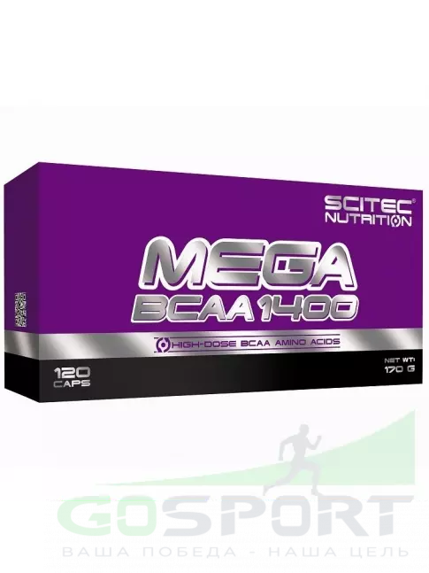 BCAA Scitec Nutrition Mega BCAA 1400 120 капсул BCAA Scitec Nutrition Mega BCAA 1400 120 капсул