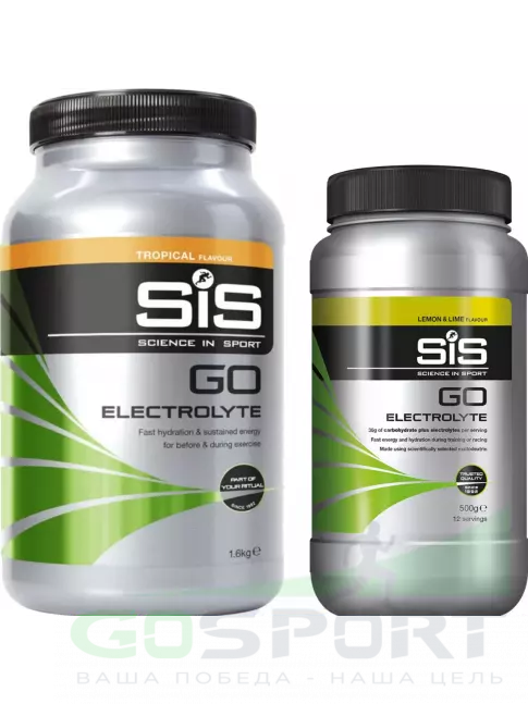 Изотоник SCIENCE IN SPORT (SiS) GO Electrolyte Powder 1x500 г, 1x1600 г, Тропические фрукты, Лимон-лайм Изотоник SCIENCE IN SPORT (SiS) GO Electrolyte Powder 1x500 г, 1x1600 г, Тропические фрукты, Лимон-лайм