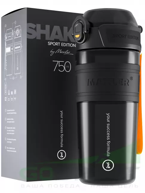 Шейкер 700 мл MAXLER Shaker Bottle Sport Edition 750 мл, Черный Шейкер 700 мл MAXLER Shaker Bottle Sport Edition 750 мл, Черный