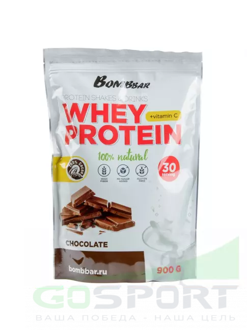 Сывороточный протеин BombBar Whey Protein 900 г, Шоколад Сывороточный протеин BombBar Whey Protein 900 г, Шоколад