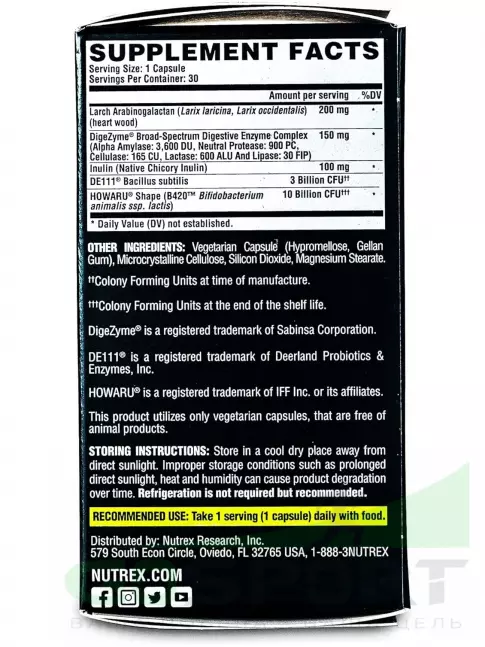 Жиросжигатель Nutrex Lipo-6 BLACK PROBIOTIC 30 капсул Жиросжигатель Nutrex Lipo-6 BLACK PROBIOTIC 30 капсул