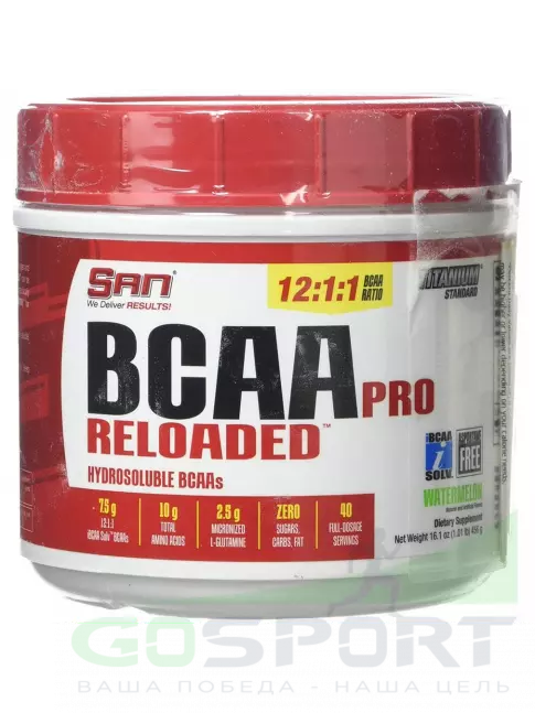 BCAA 20:1:1 SAN BCAA-PRO Realoded 12:1:1 458 г, Арбуз BCAA 20:1:1 SAN BCAA-PRO Realoded 12:1:1 458 г, Арбуз