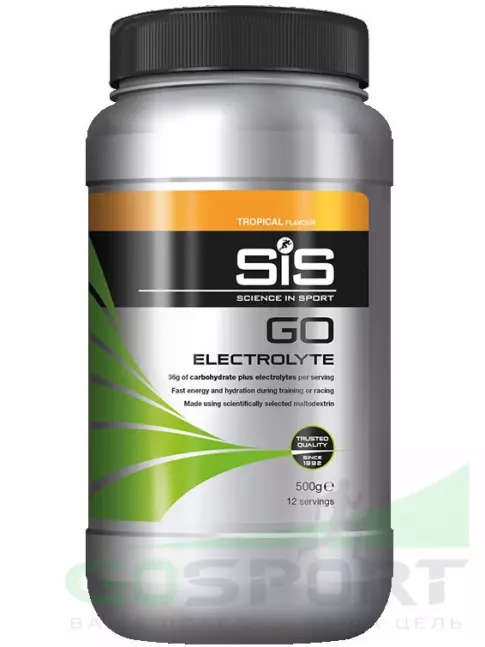 Изотоник SCIENCE IN SPORT (SiS) GO Electrolyte Powder 500 г, Тропические фрукты Изотоник SCIENCE IN SPORT (SiS) GO Electrolyte Powder 500 г, Тропические фрукты