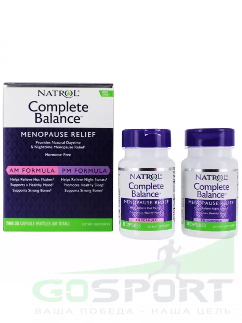 Витамины для женщин Natrol Complete Balance for menopause AM&PM formula 30+30 caps 30+30 капсул, Нейтральный Витамины для женщин Natrol Complete Balance for menopause AM&PM formula 30+30 caps 30+30 капсул, Нейтральный