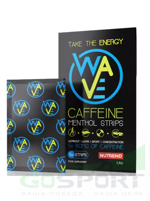 Кофеин NUTREND Wave Caffeine menthol strips 10 x 5 полосок, Ментол Кофеин NUTREND Wave Caffeine menthol strips 10 x 5 полосок, Ментол