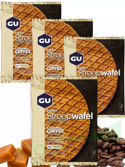 Энергетический батончик GU Energy Labs GU ENERGY STROOPWAFEL 20mg caffeine 4 x 32 г, Карамель-Кофе Энергетический батончик GU Energy Labs GU ENERGY STROOPWAFEL 20mg caffeine 4 x 32 г, Карамель-Кофе