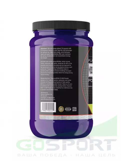 BCAA Ultimate Nutrition BCAA 12000 Powder 457 г, Лимон - Лайм BCAA Ultimate Nutrition BCAA 12000 Powder 457 г, Лимон - Лайм