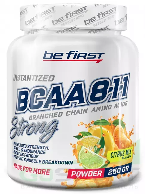 BCAA 8:1:1 Be First BCAA 8:1:1 Instantized powder 250 г, Цитрусовый микс BCAA 8:1:1 Be First BCAA 8:1:1 Instantized powder 250 г, Цитрусовый микс
