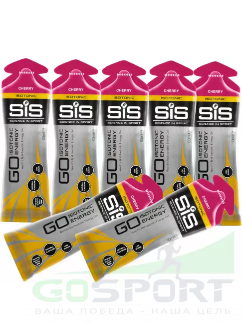 Гель питьевой SCIENCE IN SPORT (SiS) GO Isotonic Energy Gels 7 x 60 мл, Вишня
