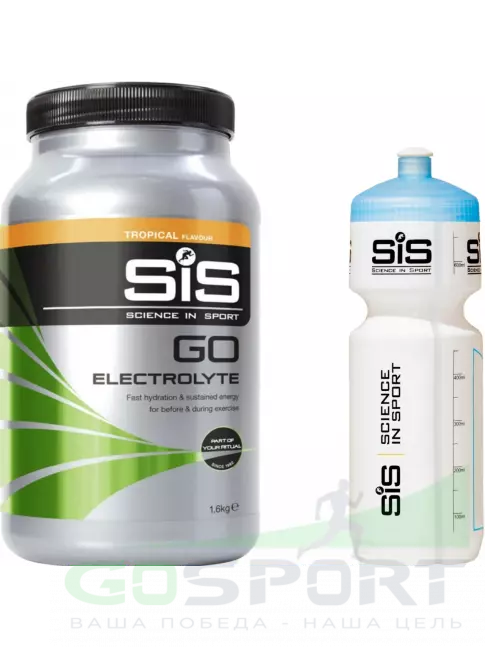 Изотоник SCIENCE IN SPORT (SiS) GO Electrolyte + Бутылочка белая Тропические фрукты №3 Изотоник SCIENCE IN SPORT (SiS) GO Electrolyte + Бутылочка белая Тропические фрукты №3