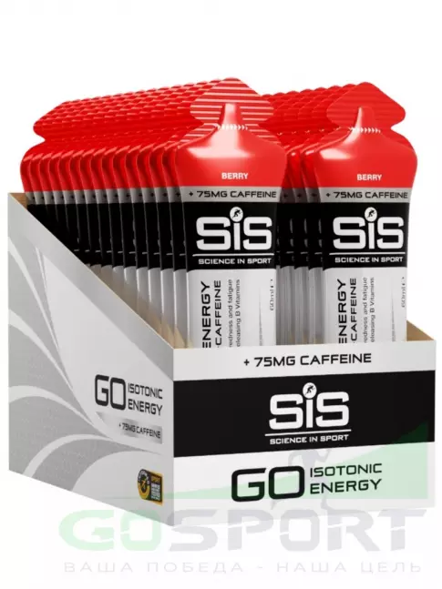 Гель питьевой SCIENCE IN SPORT (SiS) GO Energy 75 mg caffeine 30 x 60 мл, Ягоды Гель питьевой SCIENCE IN SPORT (SiS) GO Energy 75 mg caffeine 30 x 60 мл, Ягоды
