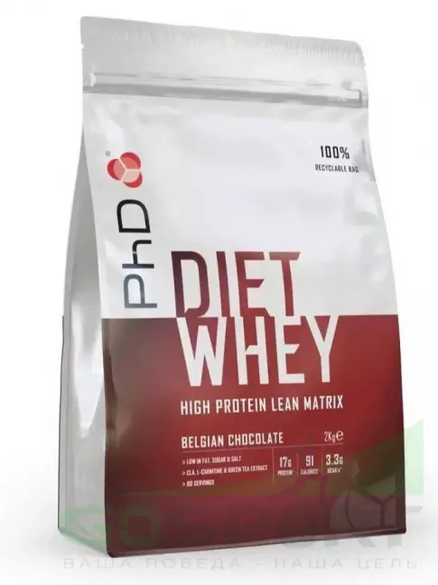 Заменитель питания PhD Nutrition Diet Whey High Protein Lean Matrix 2000 г, Бельгийский шоколад