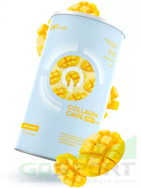 Коллаген гидролизованный QNT Life Collagen Care Zero 390 г, Манго Коллаген гидролизованный QNT Life Collagen Care Zero 390 г, Манго