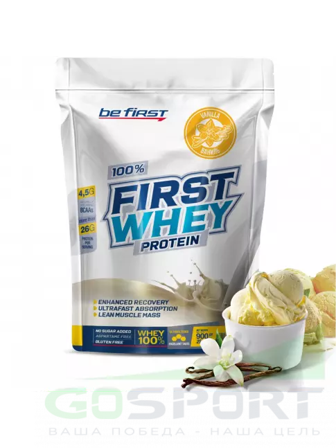 Сывороточный протеин Be First First Whey protein (сывороточный протеин) 900 г, Ваниль