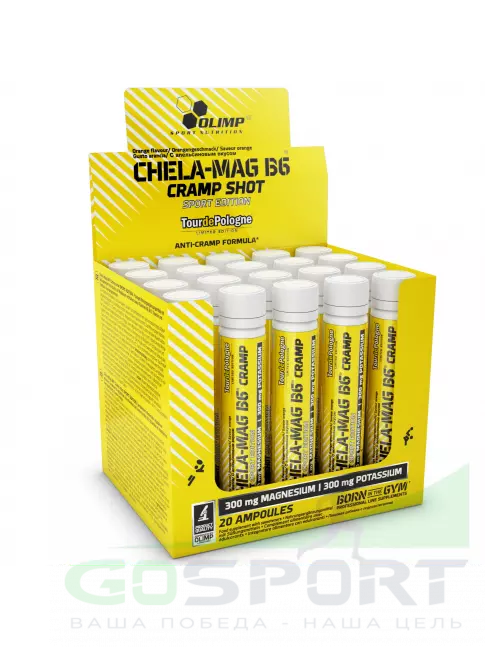 Магний OLIMP Chela-Mag B6 CRAMP SHOT sport edition 20 x 25 мл, Вишня Магний OLIMP Chela-Mag B6 CRAMP SHOT sport edition 20 x 25 мл, Вишня