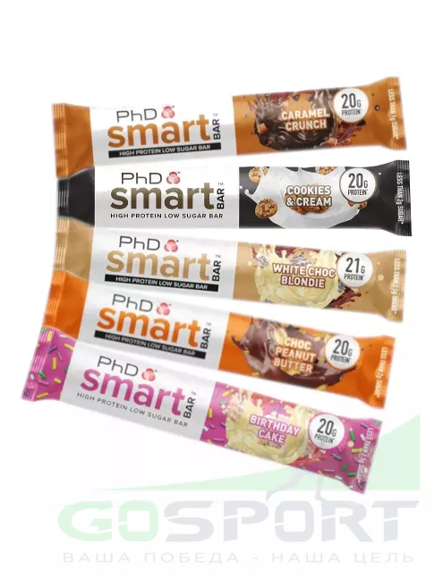 Протеиновый батончик PhD Nutrition Smart Bar 5 х 64 г, Мультипак микс Протеиновый батончик PhD Nutrition Smart Bar 5 х 64 г, Мультипак микс