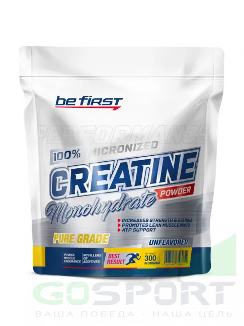 Микронизированный креатин Be First Creatine Micronized Powder (креатин моногидрат) 300 г, Натуральный Микронизированный креатин Be First Creatine Micronized Powder (креатин моногидрат) 300 г, Натуральный