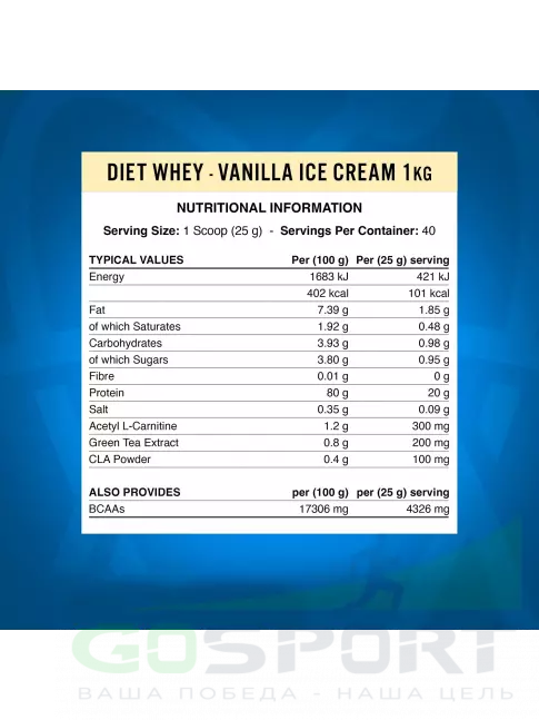 Сывороточный протеин APPLIED NUTRITION Diet Whey 1000 г, Ванильное мороженое Сывороточный протеин APPLIED NUTRITION Diet Whey 1000 г, Ванильное мороженое