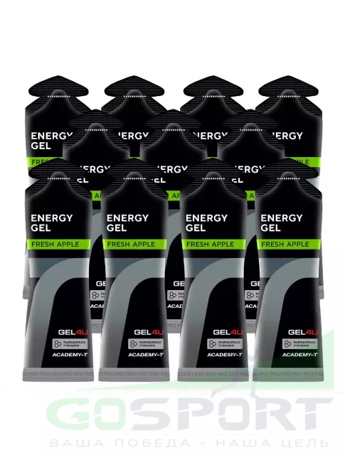 Гель питьевой GEL4U Energy GEL 11 x 60 г, Яблоко Гель питьевой GEL4U Energy GEL 11 x 60 г, Яблоко