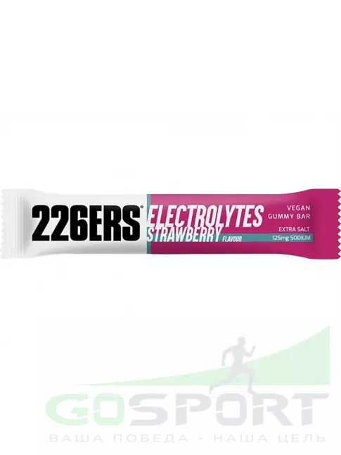 Конфетки 226ERS Gummy bar + sodium 125 mg 3 x 30 г, Клубника Конфетки 226ERS Gummy bar + sodium 125 mg 3 x 30 г, Клубника