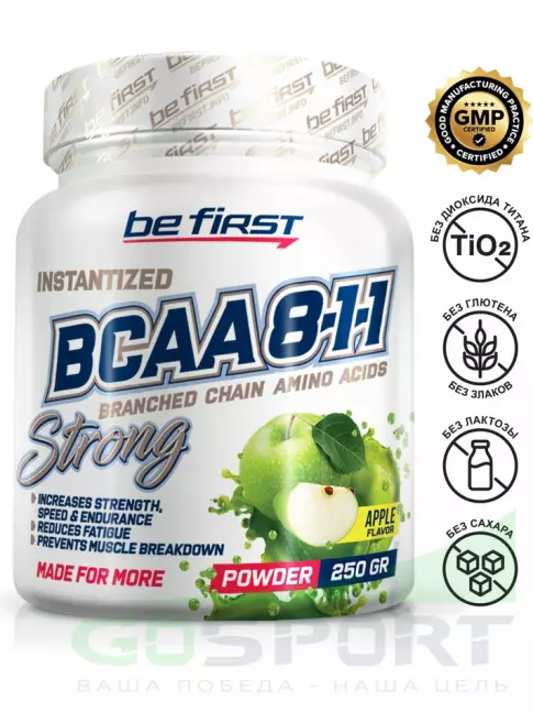 BCAA 8:1:1 Be First BCAA 8:1:1 Instantized powder 250 г, Яблоко BCAA 8:1:1 Be First BCAA 8:1:1 Instantized powder 250 г, Яблоко