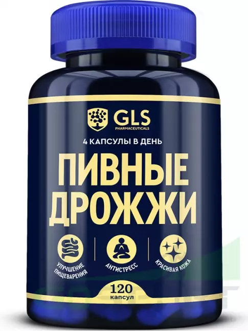 Для иммунитета GLS pharmaceuticals Пивные дрожжи с витаминами B1, B6, B9 и B12 120 капсул Для иммунитета GLS pharmaceuticals Пивные дрожжи с витаминами B1, B6, B9 и B12 120 капсул